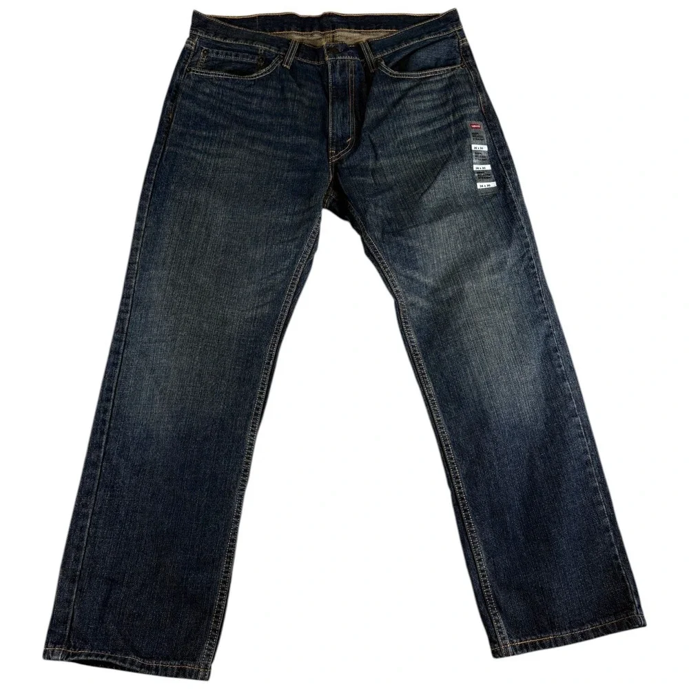 NWT Levi's 559 Relaxed Fit Jeans 36x30 Blue Denim Dark Wash Straight Whiskered